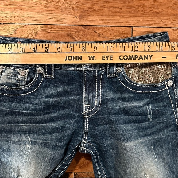 Miss Me Gold Embellished Skinny Style NO:JE8039CKR Size 28 - Picture 9 of 15